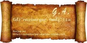 Günszberger Amélia névjegykártya